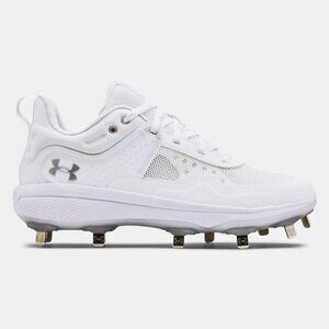 New! Women's Under Armour Glyde MT Metal Softball Cleat - White